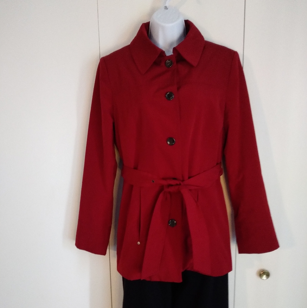 Calvin Klein women's red trench coat size Small